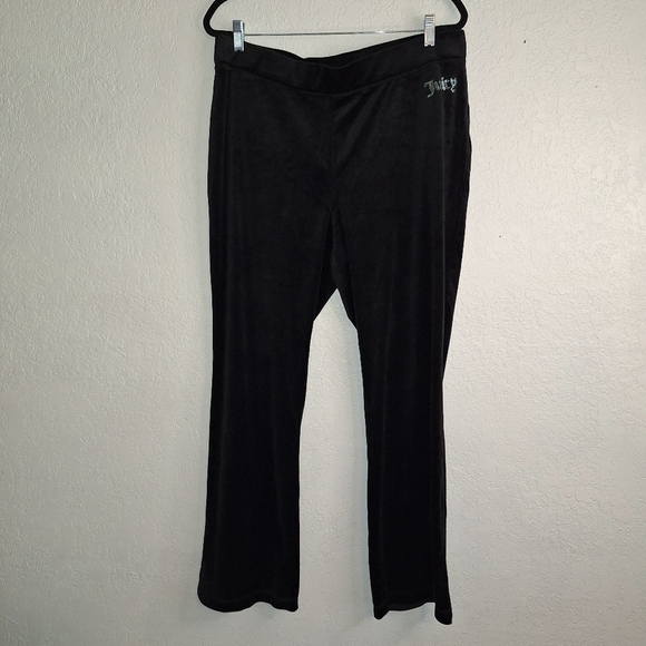 Lot Of 2 Y2K Juicy Couture Pants 2XL Activewear Hot Pink& Black Velour Yoga Logo - Picture 5 of 12